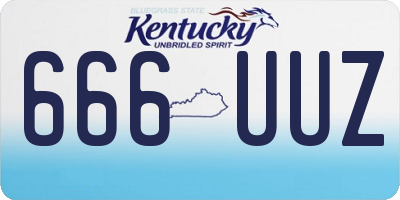 KY license plate 666UUZ