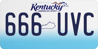 KY license plate 666UVC