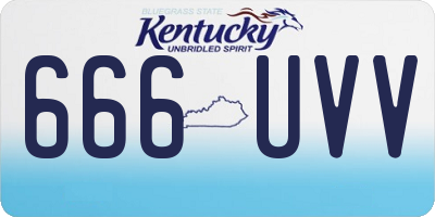 KY license plate 666UVV