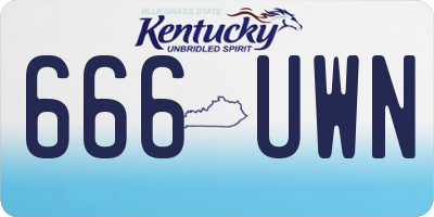 KY license plate 666UWN