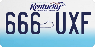 KY license plate 666UXF