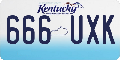 KY license plate 666UXK