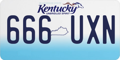 KY license plate 666UXN