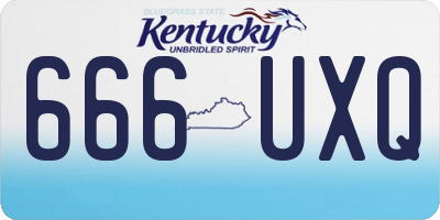 KY license plate 666UXQ