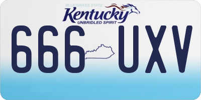 KY license plate 666UXV