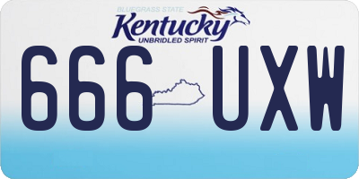 KY license plate 666UXW
