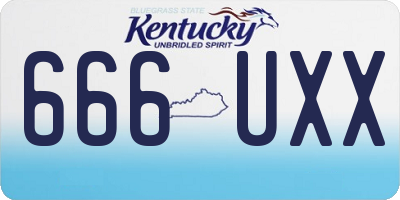 KY license plate 666UXX