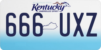 KY license plate 666UXZ