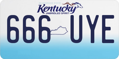 KY license plate 666UYE