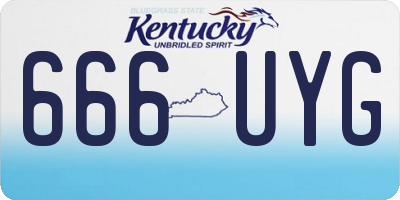 KY license plate 666UYG