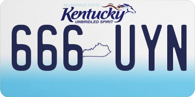 KY license plate 666UYN