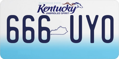 KY license plate 666UYO