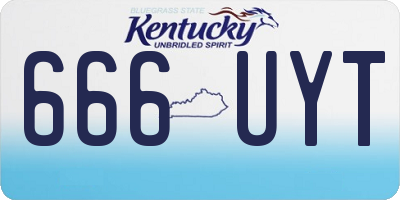 KY license plate 666UYT