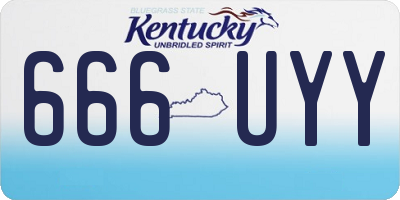 KY license plate 666UYY