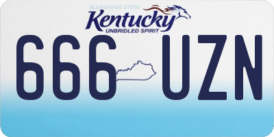 KY license plate 666UZN