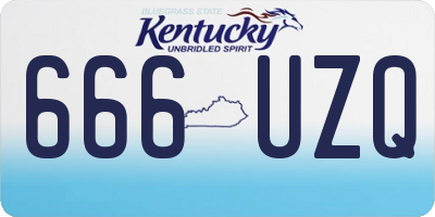 KY license plate 666UZQ