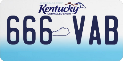 KY license plate 666VAB