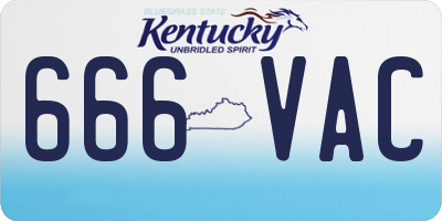 KY license plate 666VAC