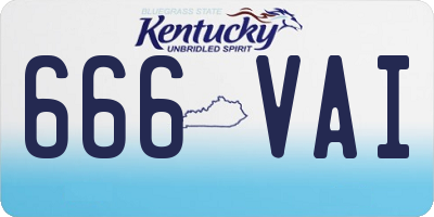 KY license plate 666VAI