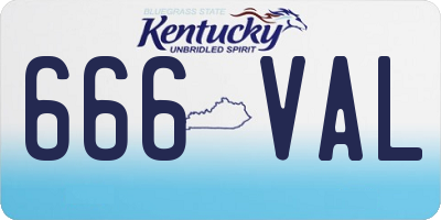 KY license plate 666VAL