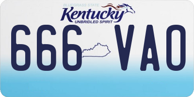 KY license plate 666VAO