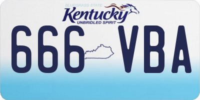 KY license plate 666VBA