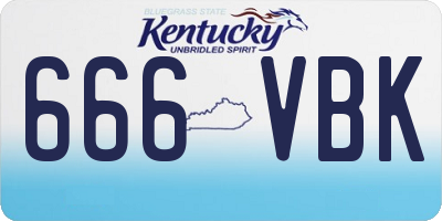 KY license plate 666VBK