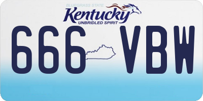 KY license plate 666VBW