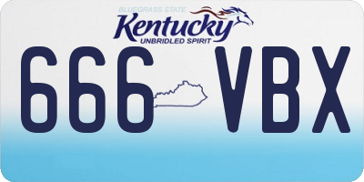 KY license plate 666VBX