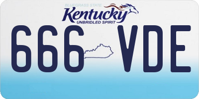 KY license plate 666VDE