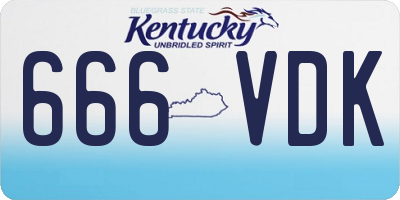 KY license plate 666VDK