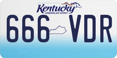 KY license plate 666VDR
