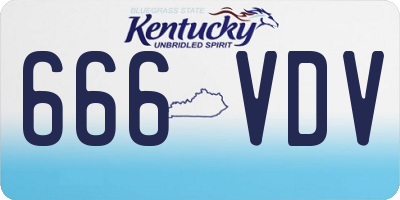 KY license plate 666VDV
