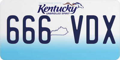 KY license plate 666VDX