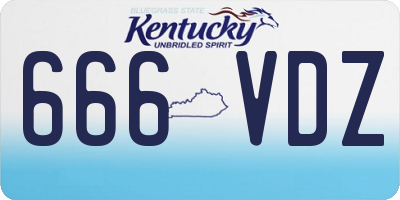 KY license plate 666VDZ