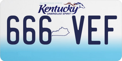 KY license plate 666VEF