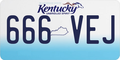 KY license plate 666VEJ