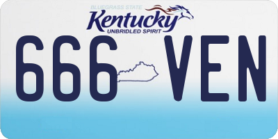 KY license plate 666VEN