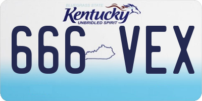 KY license plate 666VEX