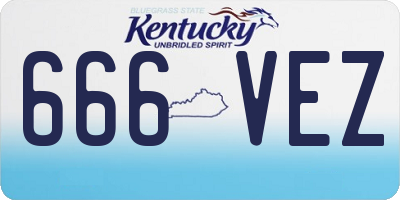 KY license plate 666VEZ