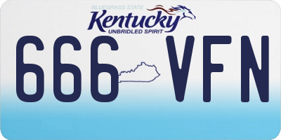 KY license plate 666VFN