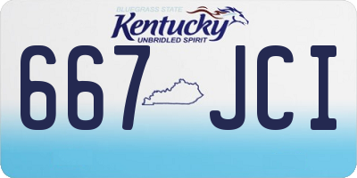 KY license plate 667JCI