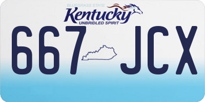 KY license plate 667JCX