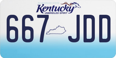 KY license plate 667JDD