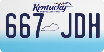 KY license plate 667JDH