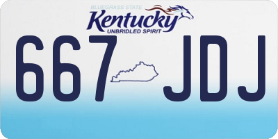 KY license plate 667JDJ