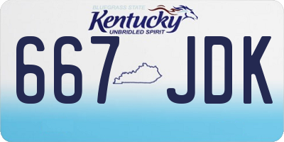 KY license plate 667JDK