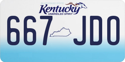 KY license plate 667JDO