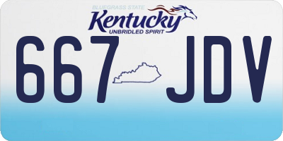 KY license plate 667JDV