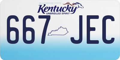 KY license plate 667JEC